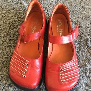Miz Mooz by Gazith red leather flats 7.5/8 (38)